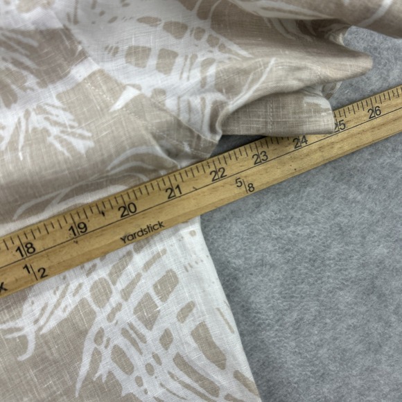 Perry Ellis Shirt Mens Medium Tan Floral Hawaiian Tropical Beach‎ Vacation Linen - Picture 5 of 6